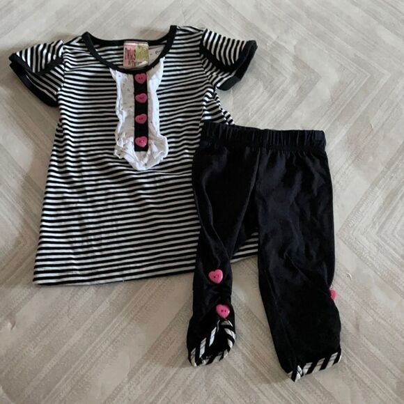 Twirls & Twigs Girls 2 Piece Striped Shirt & Pants